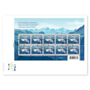 First-day cover «Jungfraujoch research station» Miniature sheet (10 stamps, postage value CHF 11.00) on first-day cover (FDC) C5