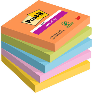 POST-IT Super Sticky Boost 76x76mm 654-5SS-BOOS 5-couleur 5x90feuilles