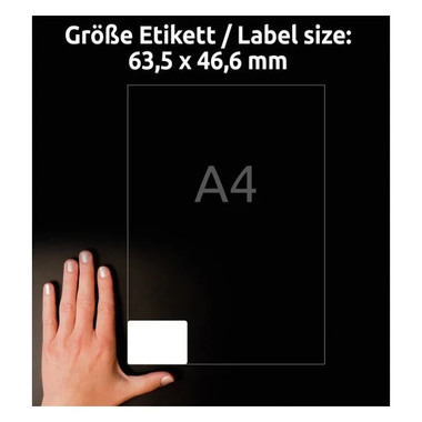 AVERY ZWECKFORM Etiquettes 63,5x46,6mm C6080-10 blanc, grossy 150 pcs.