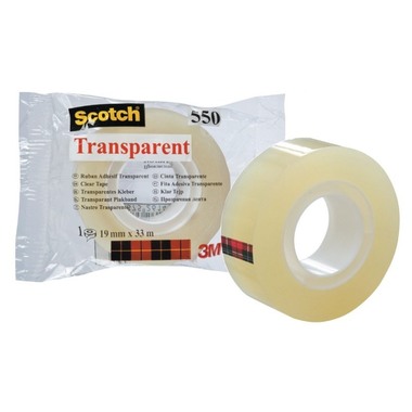 SCOTCH Tape Transparente 550 19mmx10m 5501910S trasp., antistrappo 8 pezzi
