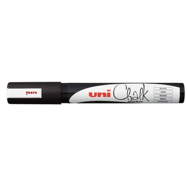 UNI-BALL Chalk Marker 1.8-2.5mm PWE-5M BLACK schwarz, Rundspitze