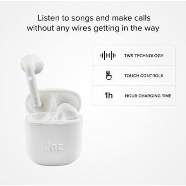 TWS earphones Silk, charging base, white