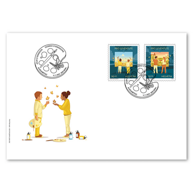 Enveloppe du jour d'émission «Pro Juventute - Cohésion» Série (2 timbres, valeur d'affranchissement CHF 2.00+1.00) sur enveloppe du jour d'émission (FDC) C6