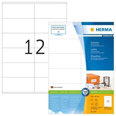 HERMA Universal Labels 105x48mm 4457 white 1200 pcs. / 100 sh.