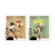 Stamps Series «Pro Juventute – Children assume responsibility» Set (2 stamps, postage value CHF 1.85+0.90), self-adhesive, cancelled