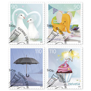 Briefmarken-Serie «Spezielle Anlässe» Serie (4 Marken, Taxwert CHF 4.00), selbstklebend, gestempelt