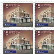 Timbres CHF 0.15 «Huttwil», Feuille de 10 timbres Feuille Gares suisses, autocollant, non oblitéré