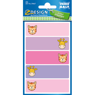 Z-DESIGN Sticker Animals 8.4x16cm 59667Z colorato 2 fogli