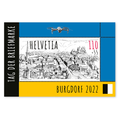 Stamp CHF 1.10+0.55 «Stamp Day 2022 Burgdorf», Miniature Sheet Miniature sheet «Stamp Day 2022 Burgdorf», gummed, mint