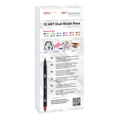 TOMBOW ABT Dual Brush Pen ABT-12P-1 12er Set Grundtöne