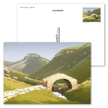 Swiss Parks, Postal card Parc Ela Picture postcard, postage value CHF 0.85 and CHF 1.00 for the card, mint