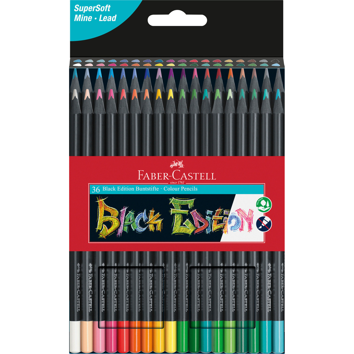 FABER-CASTELL Matita colorata Black Edition 116436 colori neon ass. 36  pezzi - Ecomedia AG