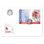 Busta primo giorno «Esposizione filatelica universale Helvetia 2022 Lugano» Francobollo singoli (1 francobollo, valore facciale CHF 1.10+0.55) su busta primo giorno (FDC) E6