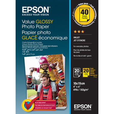 EPSON Value Photo Paper 10x15cm S400044 InkJet 183g 2x20 Blatt