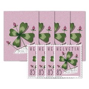 Special events, Set of cards «Clover» Set of 4 A6 folded cards with the “Clover” motif, 4 C6 covers and 4 “Clover” special stamps at CHF 0.85 (non-affixed)