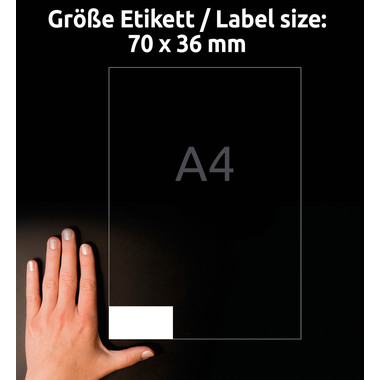 AVERY ZWECKFORM Etiketten 70x36mm 6122Z weiss 240 Stk./10 Blatt