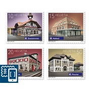 Stamps Series «Swiss railway stations» Set (4 stamps, postage value CHF 0.95), self-adhesive, mint
