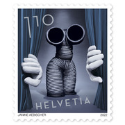 Stamp «50 years MUMMENSCHANZ» Single stamp of CHF 1.10, gummed, mint