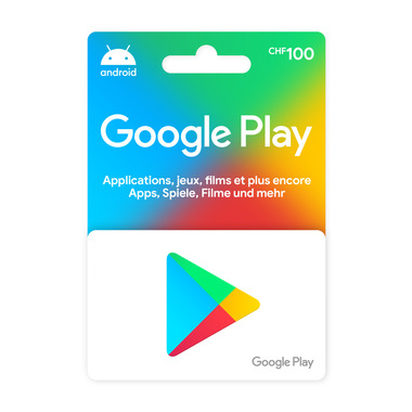 Carte cadeau Google play CHF 100.-