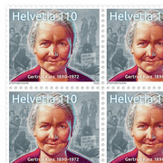 Timbres CHF 1.10 «Gertrud Kurz 1890–1972», Feuille de 20 timbres Feuille «Gertrud Kurz 1890–1972», gommé, non oblitéré