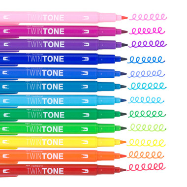 TOMBOW Penna Fibra TwinTone Marker WS-PK-12P-3 Rainbow 12 pezzi