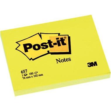 POST - IT Bloc 76x102mm 657 jaune / 100 feuilles