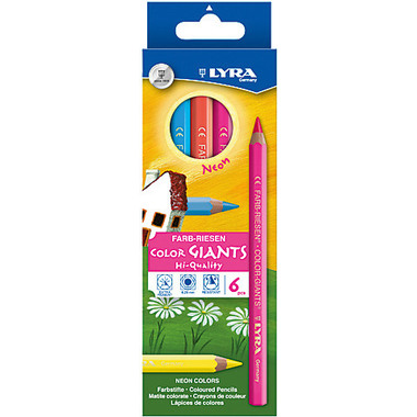LYRA Crayon de couleur 3941063 6 couleurs neon