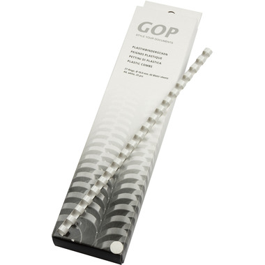 GOP Reliure en plastique 020486 10mm blanc 25 pcs.