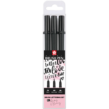 SAKURA Pigma Brush Pen Set May&Berry POXFVKBP349S Fine/Medium/Bold 3 pezzi