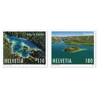 Timbres Série «Émission commune Suisse - Croatie» Série (2 timbres, valeur d'affranchissement CHF 2.90), gommé, non oblitéré