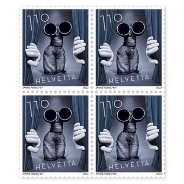 Bloc de quatre «50 ans MUMMENSCHANZ» Bloc de quatre (4 timbres, valeur d'affranchissement CHF 4.40), gommé, non oblitéré