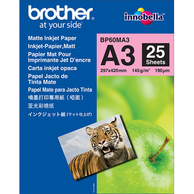 BROTHER InkJet Paper matt 145g A3 BP60-MA3 MFC-6490CW 25 Blatt