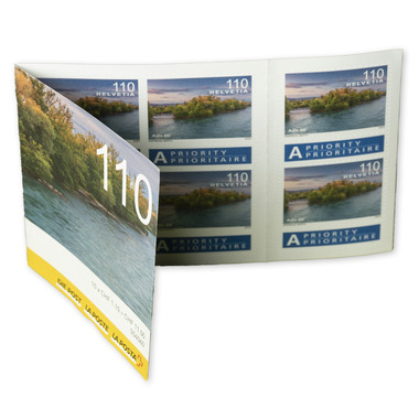 Stamps CHF 1.10 «Aare», Stamp booklet with 10 stamps Stamp booklet «Swiss river landscapes», self-adhesive, mint