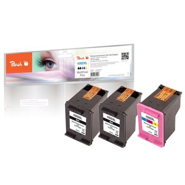Peach Spar Pack Plus Druckköpfe kompatibel zu HP No. 302XL, F6U68A, F6U67A