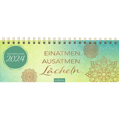ARS EDITION Tischkalender Einatmen 2024 13023 1M/S, 297x115mm, DE