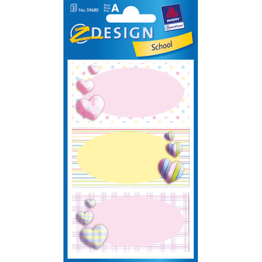 Z-DESIGN Sticker School 59680 Namen-Etiketten 3 Stück