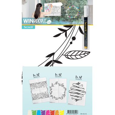 SECURIT Stampo per vetro WINDOODLE WD-3A2-SG A2 Signs 3 pcs