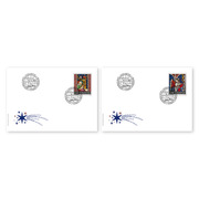 Ersttagsumschlag «Weihnachten – Sakrale Kunst» Einzelmarken (2 Marken, Taxwert CHF 3.40) auf 2 Ersttagsumschlägen (FDC) C6