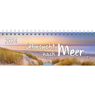 ARS EDITION Tischkalender Sehnsucht Meer 13027 1M/S, 297x115mm, DE 2024