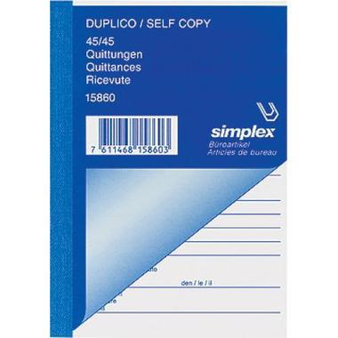 SIMPLEX Receipts D / F / I A6 15860 white / yellow 45x2 sheet