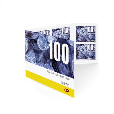 Francobolli CHF 1.00 «Ghiaccio», Libretto da 10 francobolli Libretto di francobolli «Motivi naturali», autoadesiva, senza annullo