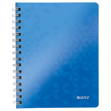 LEITZ Spiralbuch WOW PP A5 46390036 blau 80 Blatt