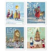 Timbres Série «Noël – Coutumes» Série (4 timbres, valeur d&#039;affranchissement CHF 5.35), autocollant, non oblitéré