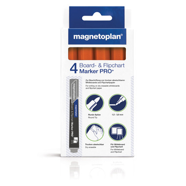 MAGNETOPLAN Marker combiné Pro+ 1228144 orange 4 pcs.