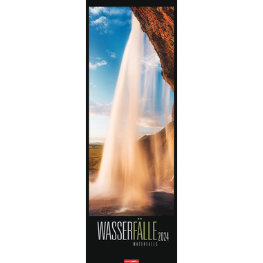 WEINGARTEN Wandkalender Wasserfälle 2951800 DE, 34x98cm 2024