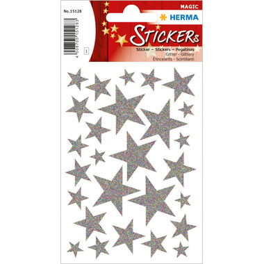 HERMA Sticker Stelle 15128 argento 27 pezzi /1 fogli
