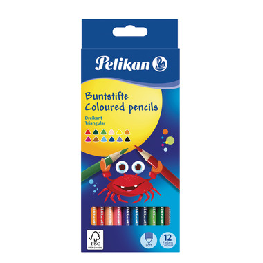 PELIKAN Crayons de couleur triangulair 700115 12 couleurs