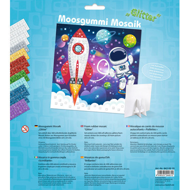 URSUS Moosgummi Mosaik 8420019 Glitter Astronaut 25x25cm