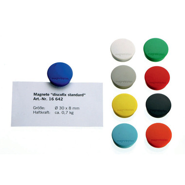 MAGNETOPLAN Magnet Discofix Standard 30mm 1664206 rot, ca. 0.7 kg 10 Stk.