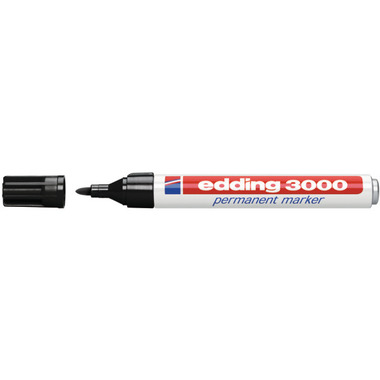 EDDING Marqeur permanent 3000 1.5 - 3mm 3000 - 1 noir, imperméable